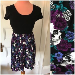 Hot Topic 2 tone purple floral skater dress